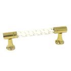 3" Center Acrylic Wavey Middle Pull with Polished Brass Ends
