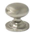 1 1/8" Plain Solid Knob with Backplate in Satin Nickel