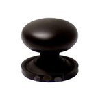 1 1/8" Plain Solid Knob with Backplate in Oil Rubbed Bronze