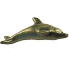 Dolphin Knob Left in Antique Brass