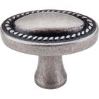 Oval Rope 1 1/4" Long Oval Knob in Pewter Antique