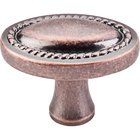 Oval Rope 1 1/4" Long Oval Knob in Antique Copper