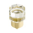 1 1/8" Diameter Round Multi-Sided Glass Knob in Satin Brass