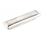 3" Centers Solid Brass Square Handle in Polished Nickel with Mother of Pearl