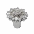 Large Sunflower Knob 1 1/8" in Polished Silver